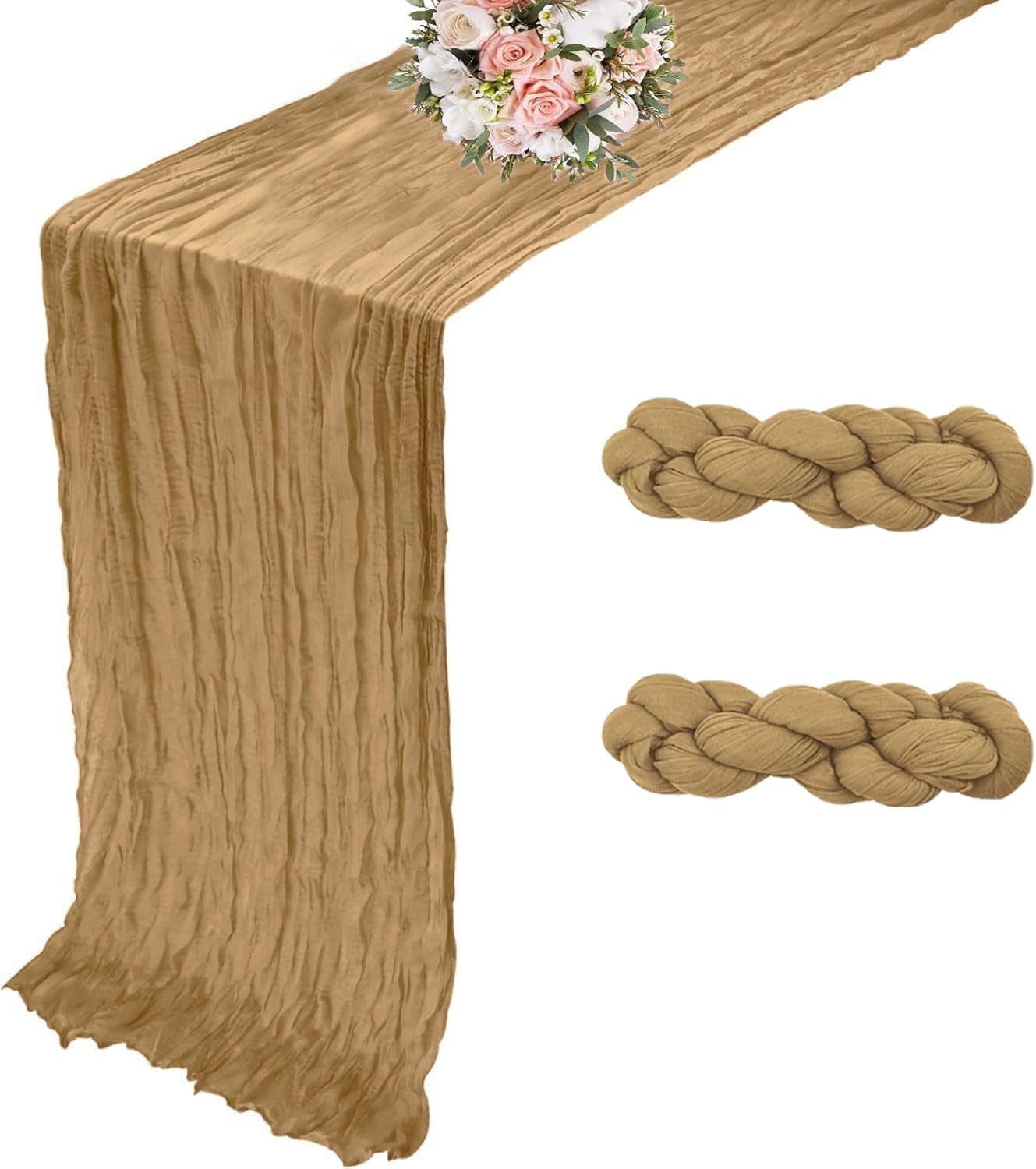 Cheesecloth Boho Gauze Table Runner (35" x 120") - 6 PACK