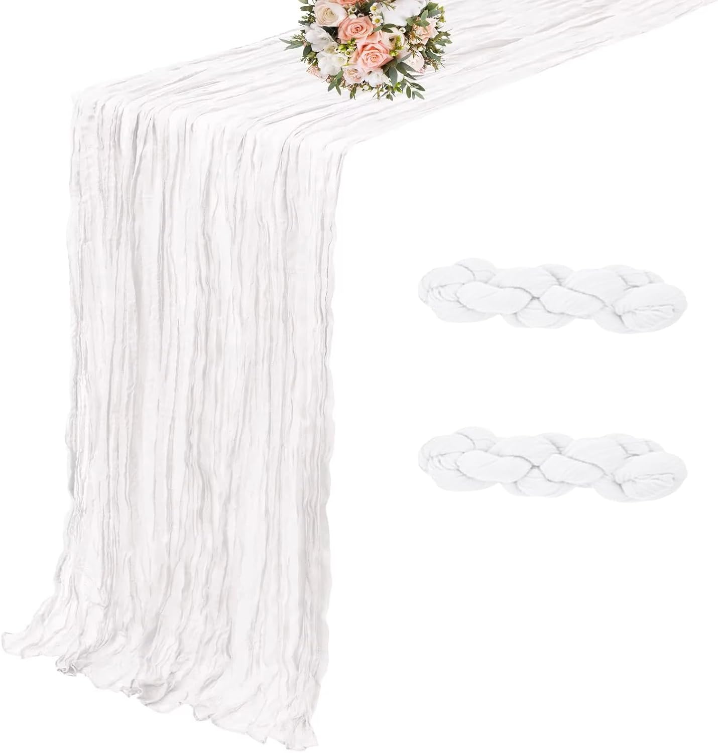 Cheesecloth Boho Gauze Table Runner (35" x 120") - 6 PACK