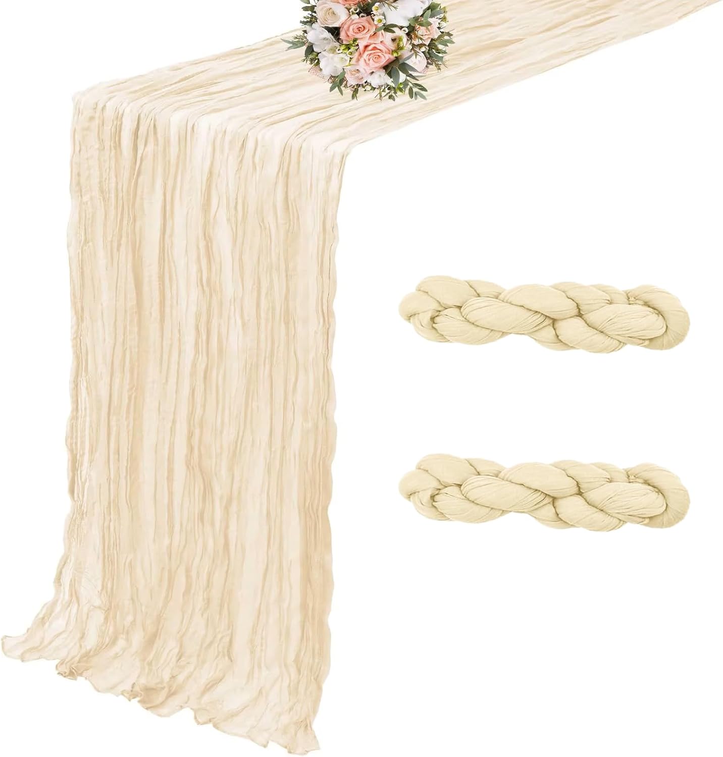 Cheesecloth Boho Gauze Table Runner (35" x 120") - 6 PACK