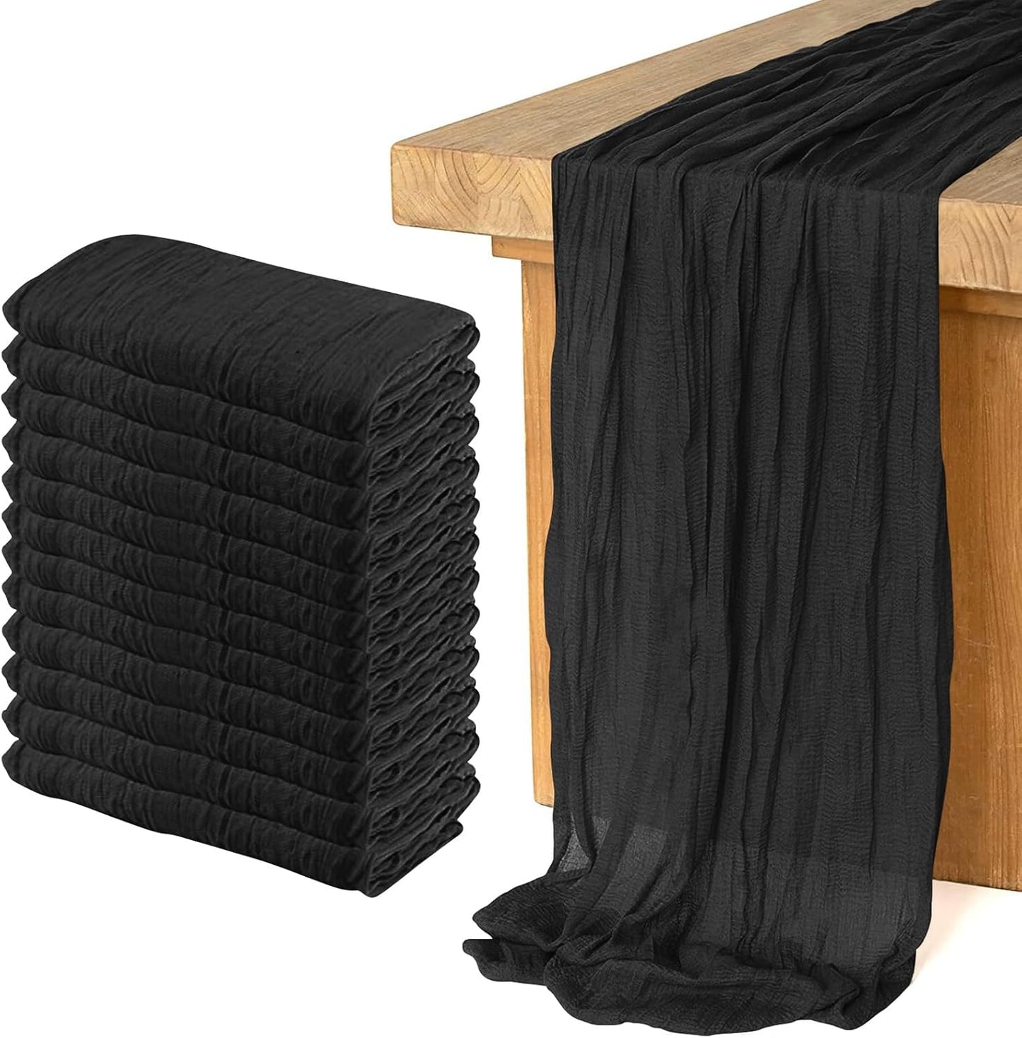 Cheesecloth Boho Gauze Table Runner (35" x 120") - 6 PACK