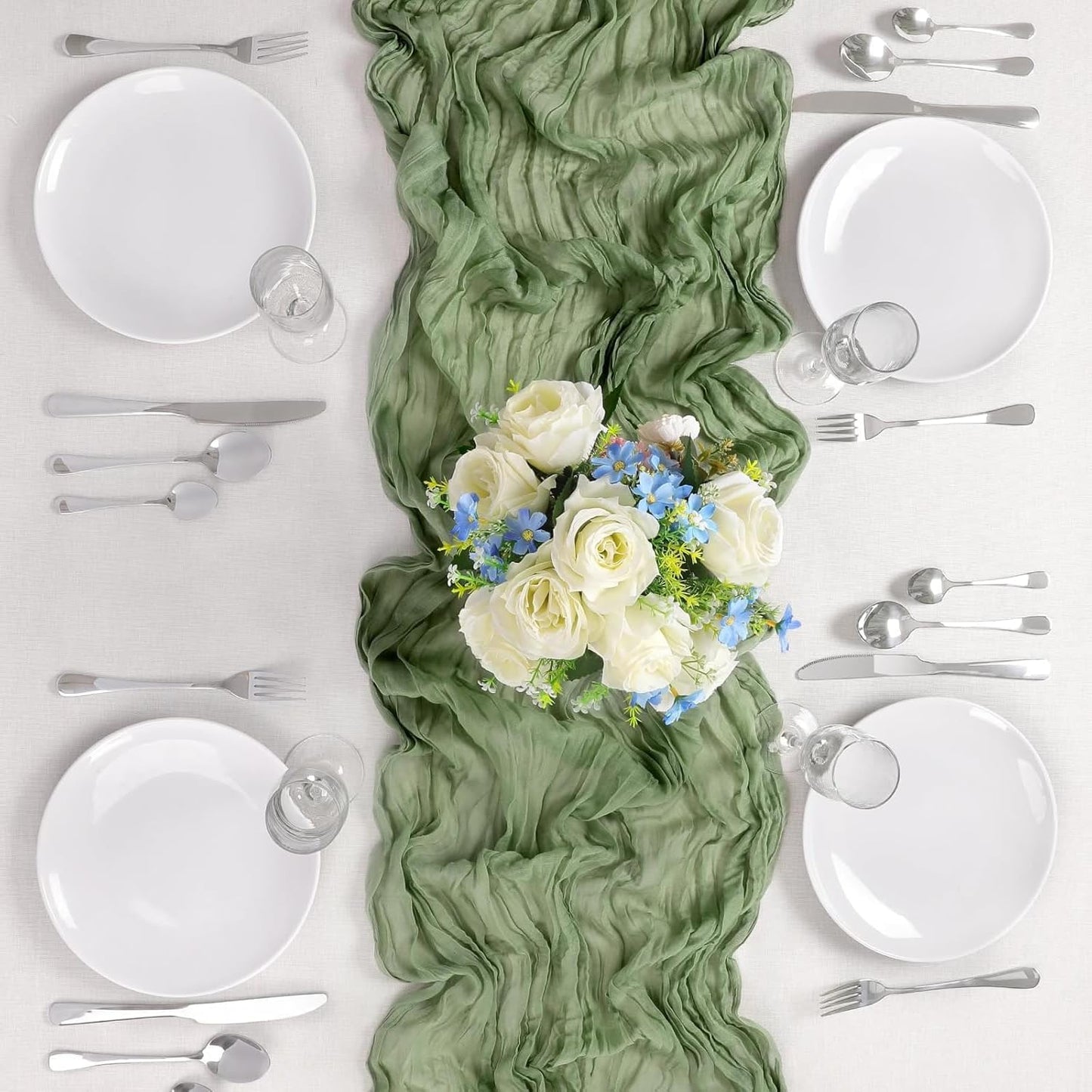 Cheesecloth Boho Gauze Table Runner (35" x 120") - 6 PACK