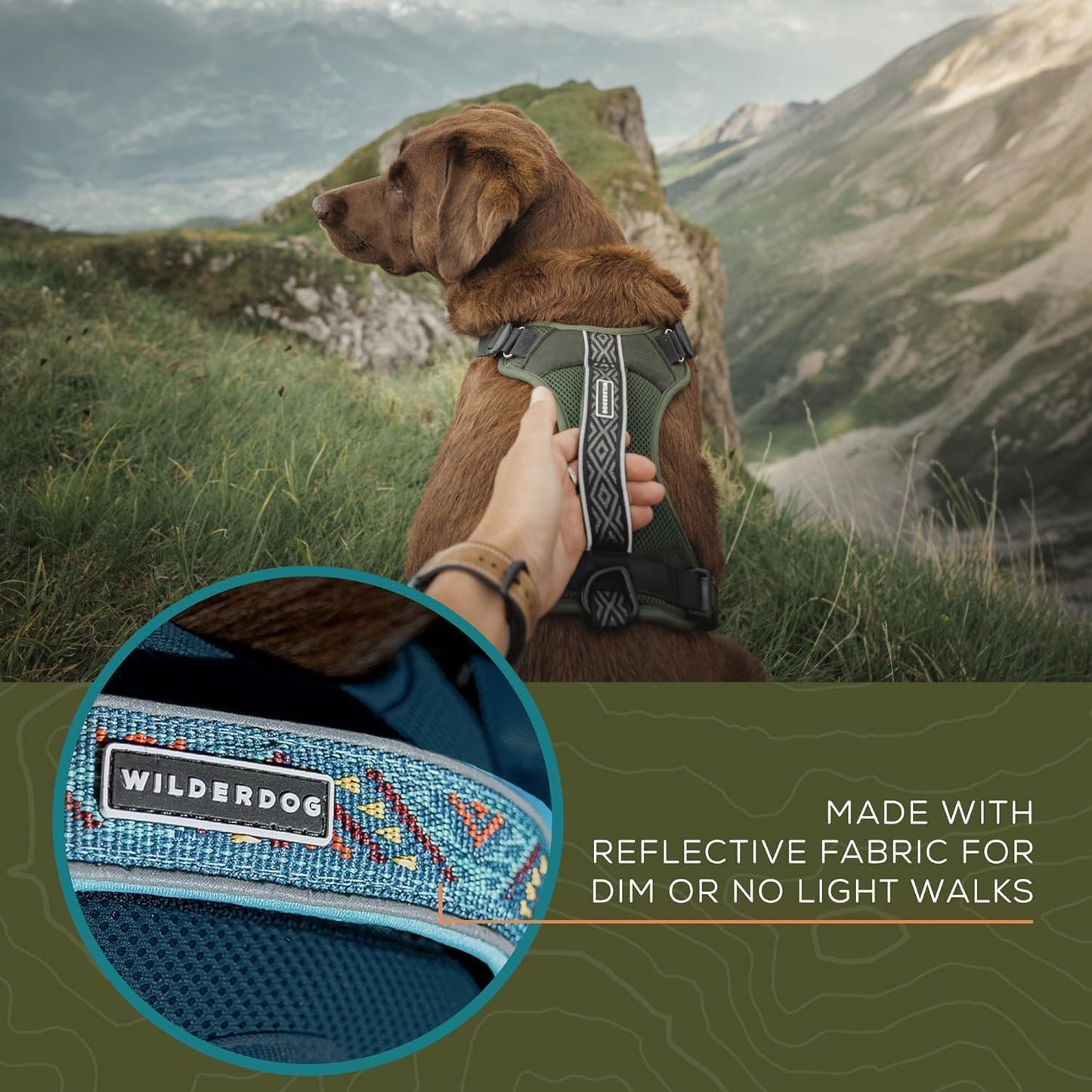 Wilderdog Lightweight Dog Harness with Reflective Straps