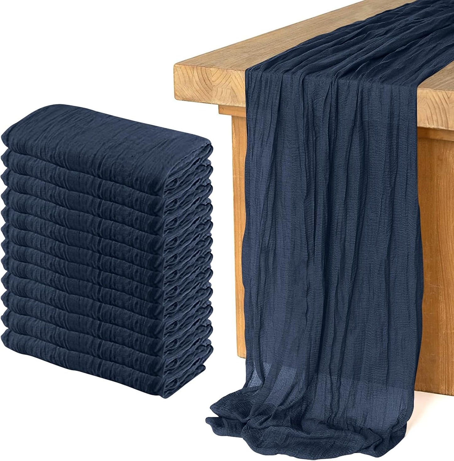 Cheesecloth Boho Gauze Table Runner (35" x 120") - 6 PACK