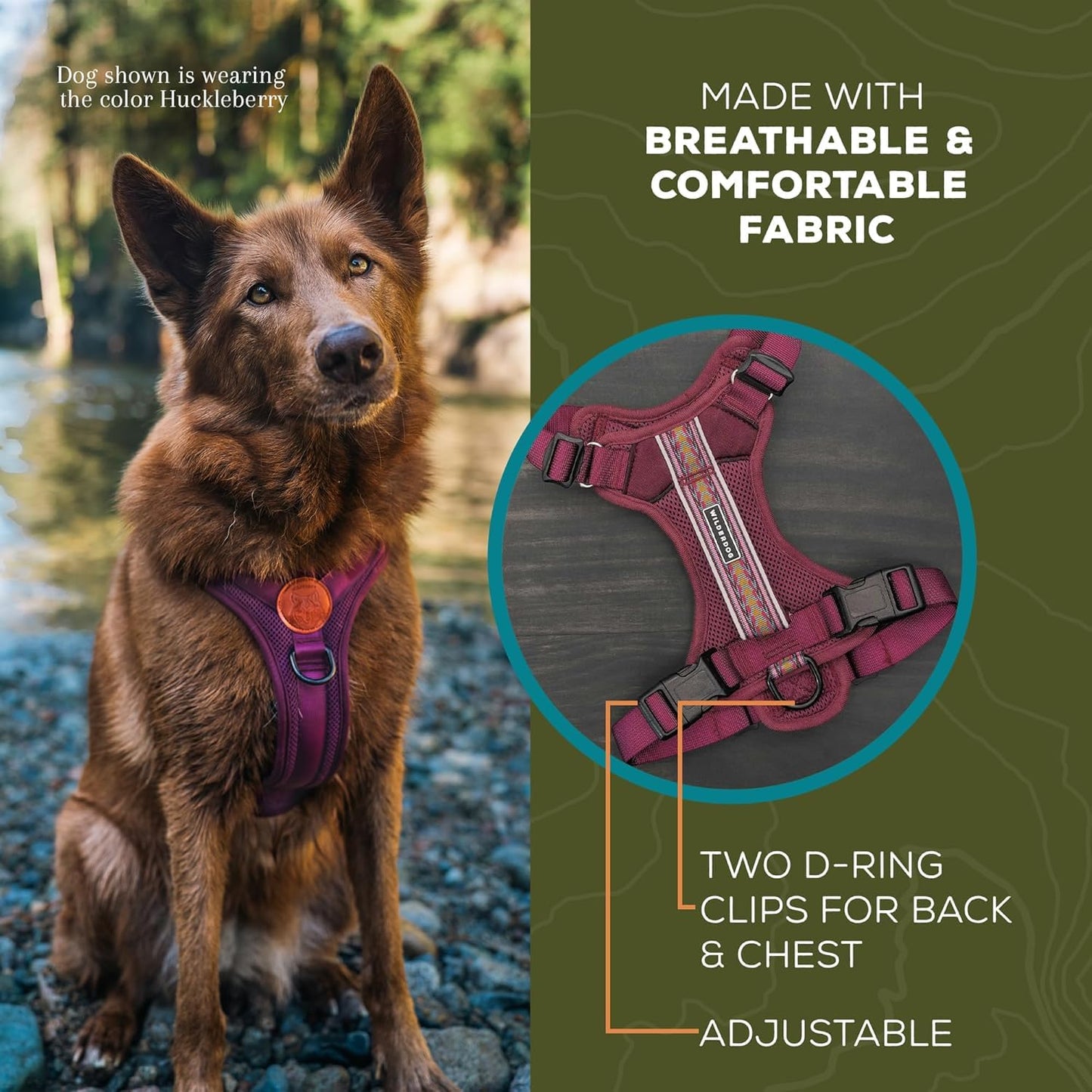 Wilderdog Lightweight Dog Harness with Reflective Straps