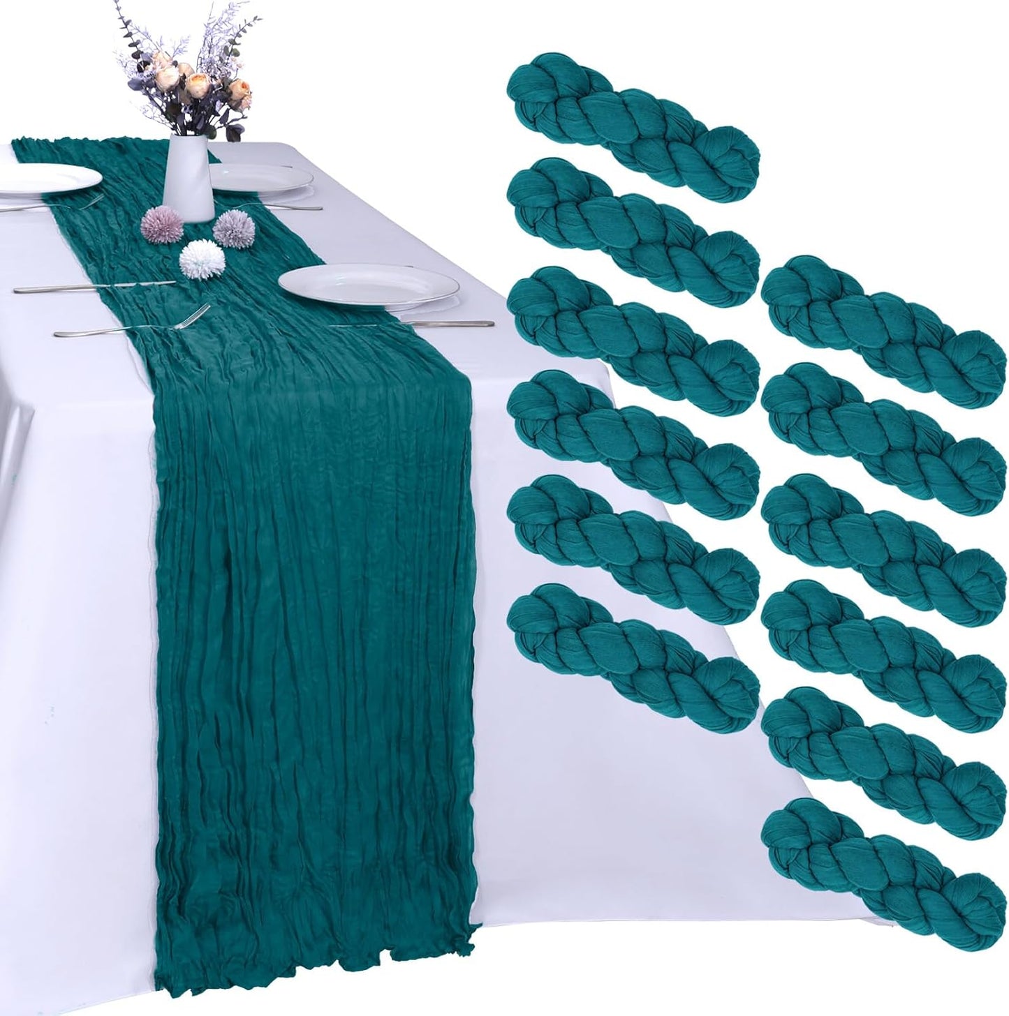Cheesecloth Boho Gauze Table Runner (35" x 120") - 6 PACK
