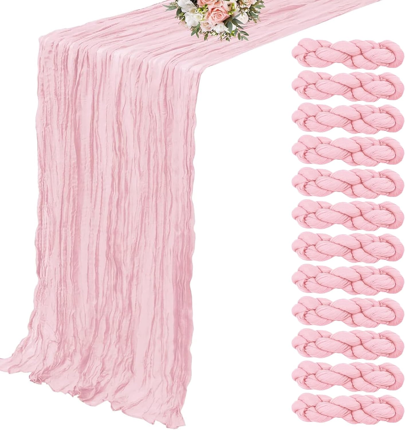 Cheesecloth Boho Gauze Table Runner (35" x 120") - 6 PACK