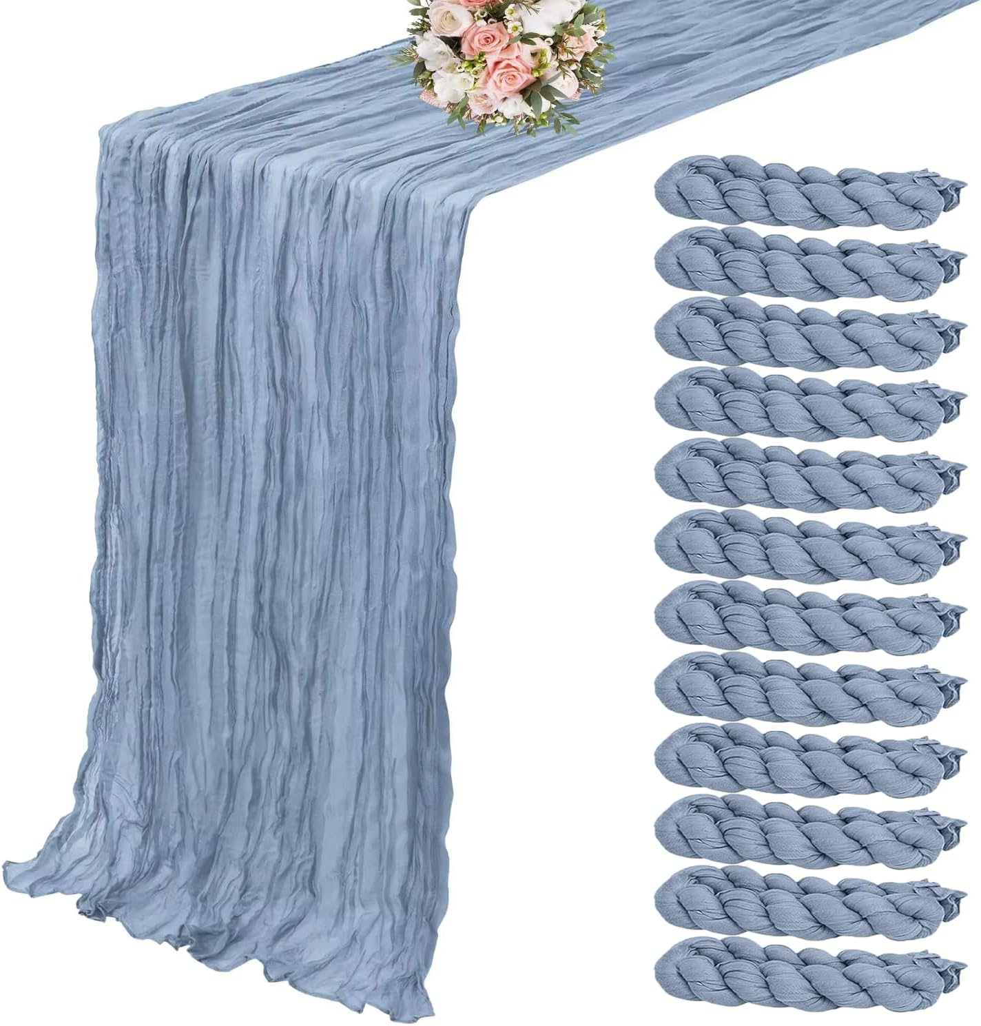 Cheesecloth Boho Gauze Table Runner (35" x 120") - 6 PACK