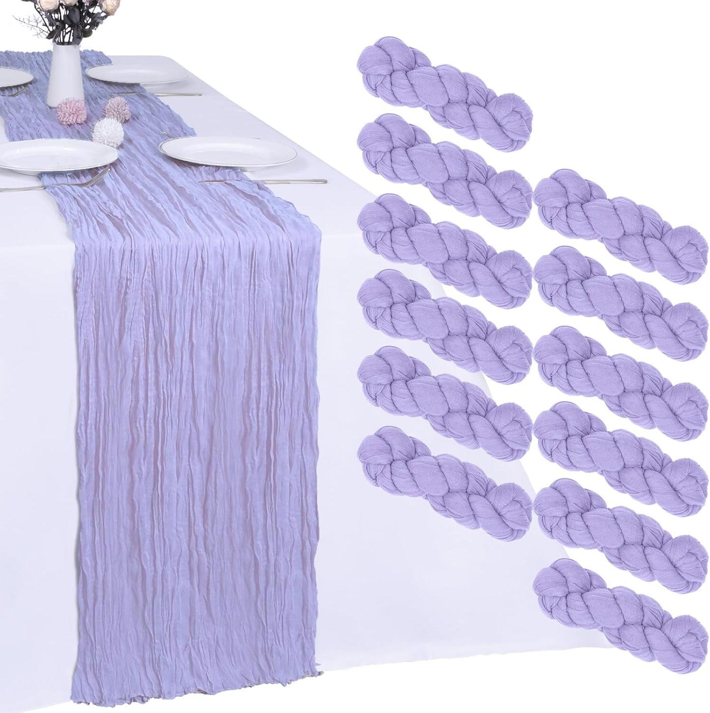 Cheesecloth Boho Gauze Table Runner (35" x 120") - 6 PACK