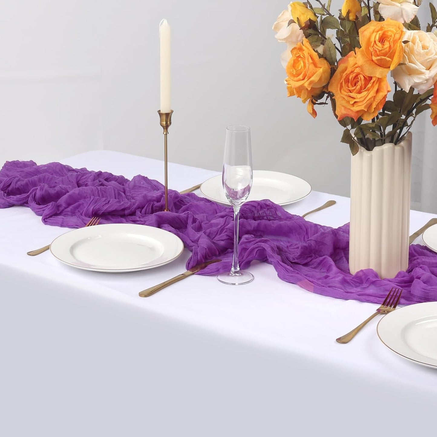 Cheesecloth Boho Gauze Table Runner (35" x 120") - 6 PACK