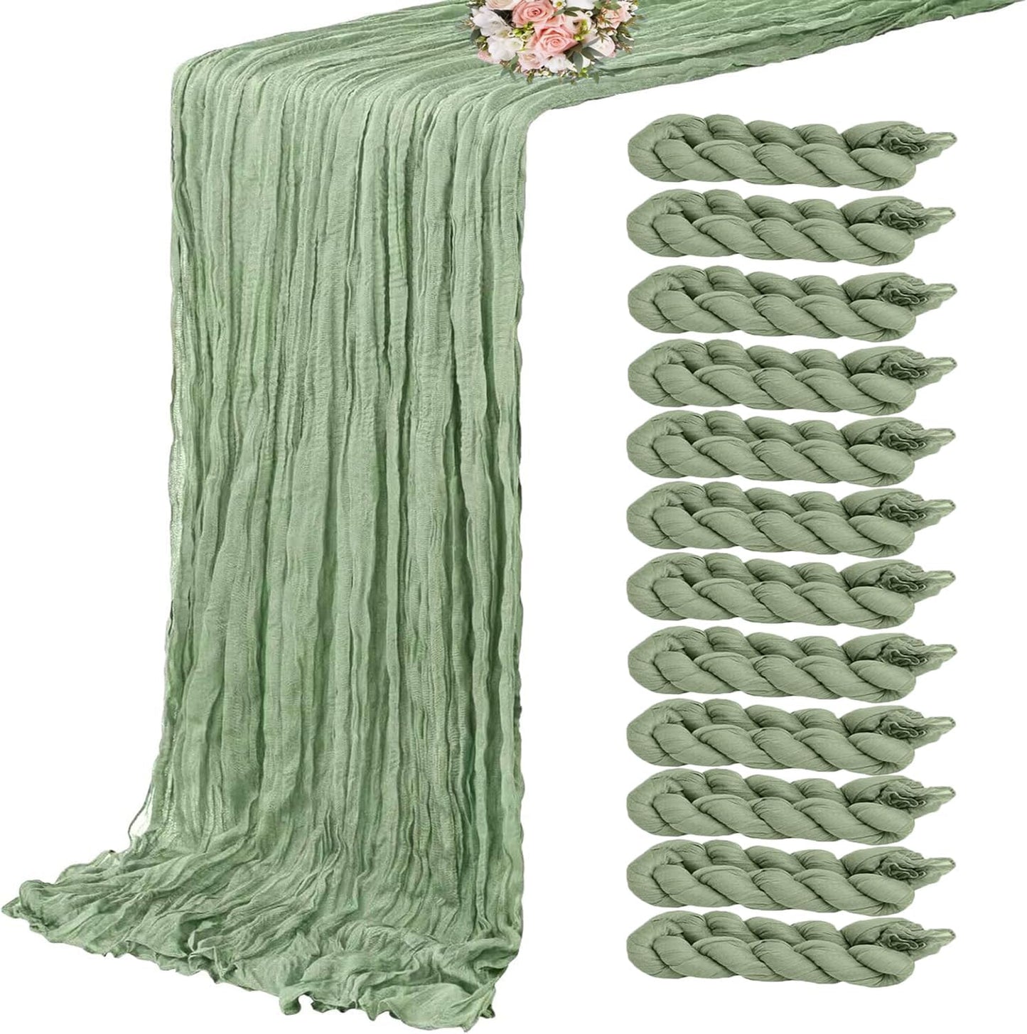 Cheesecloth Boho Gauze Table Runner (35" x 120") - 6 PACK