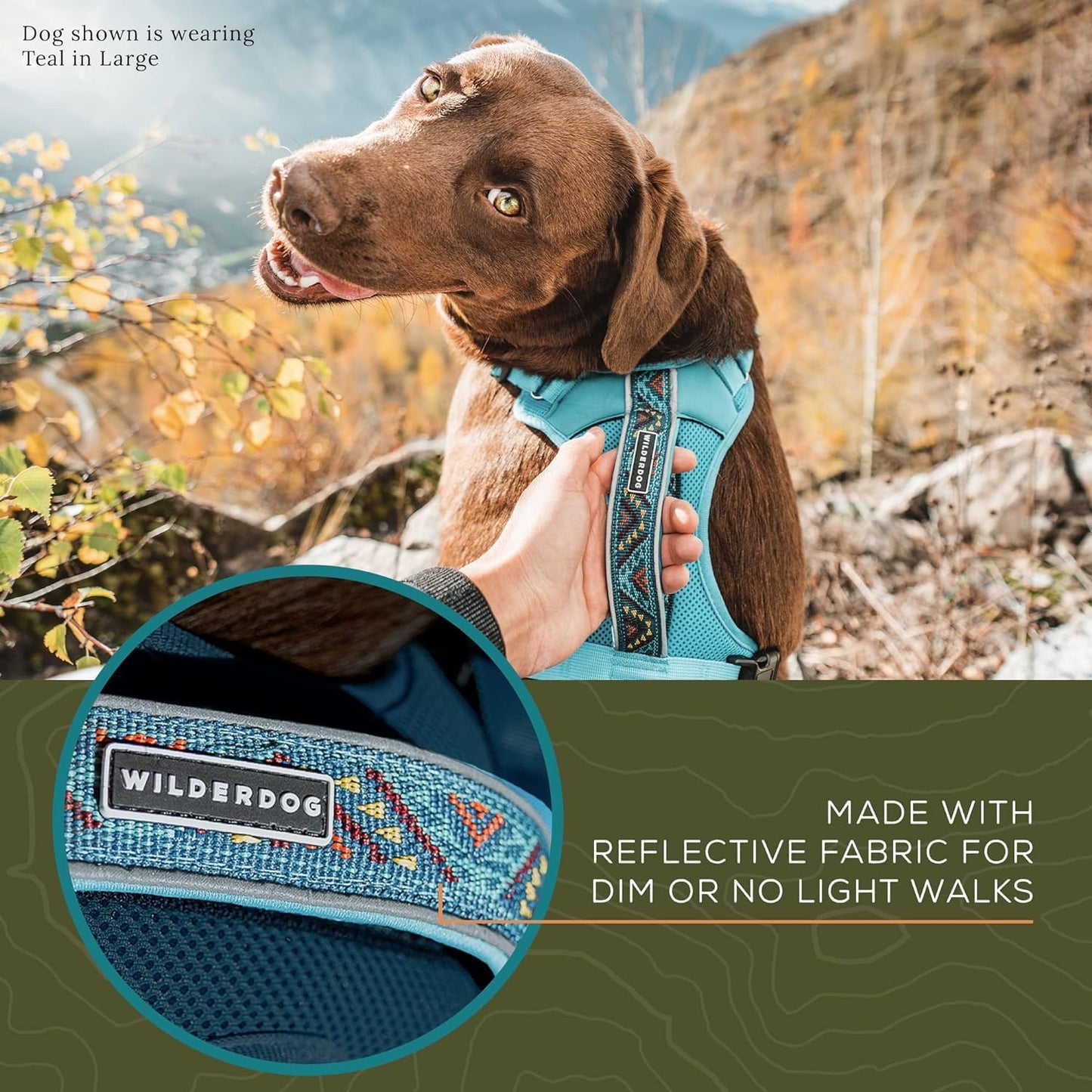 Wilderdog Lightweight Dog Harness with Reflective Straps