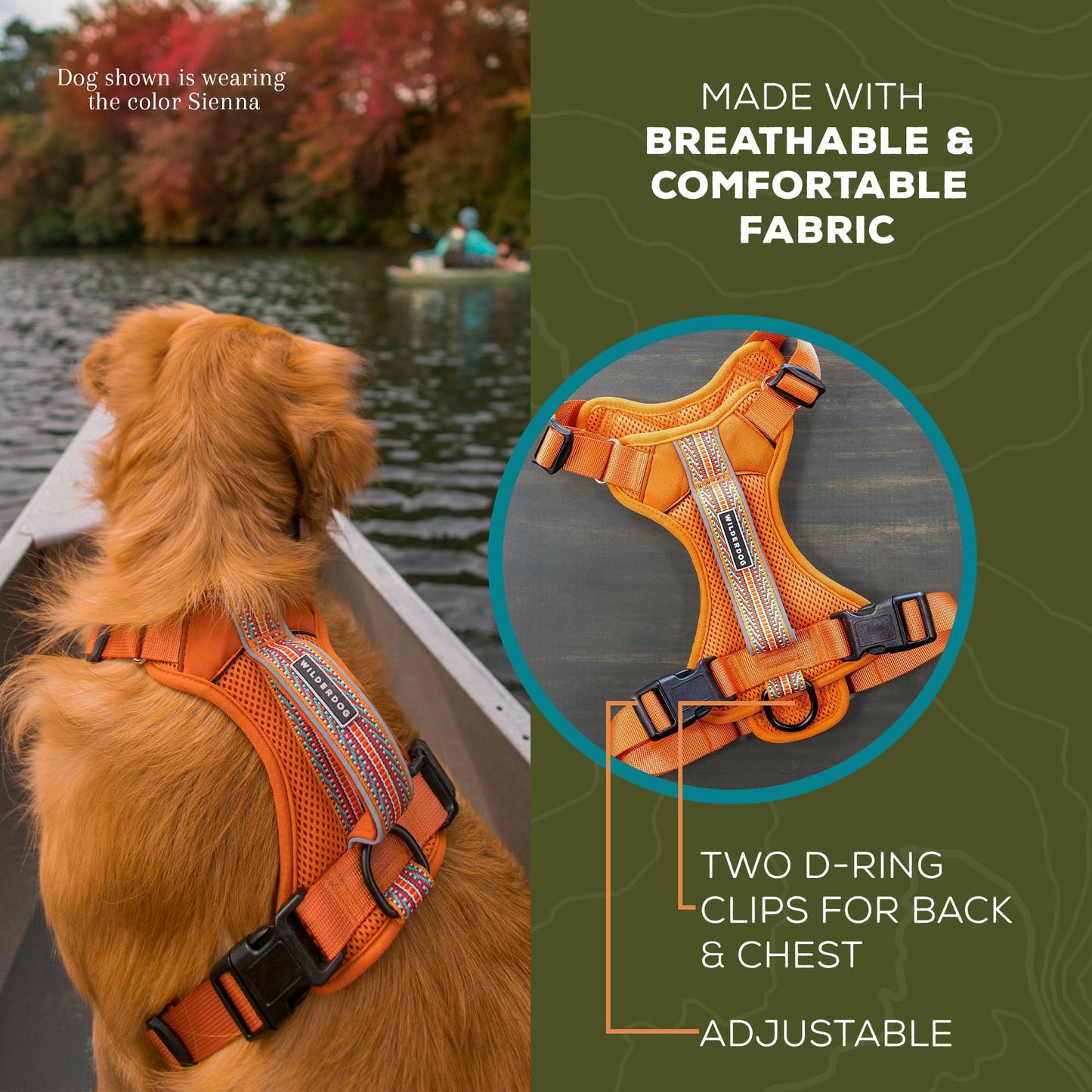Wilderdog Lightweight Dog Harness with Reflective Straps