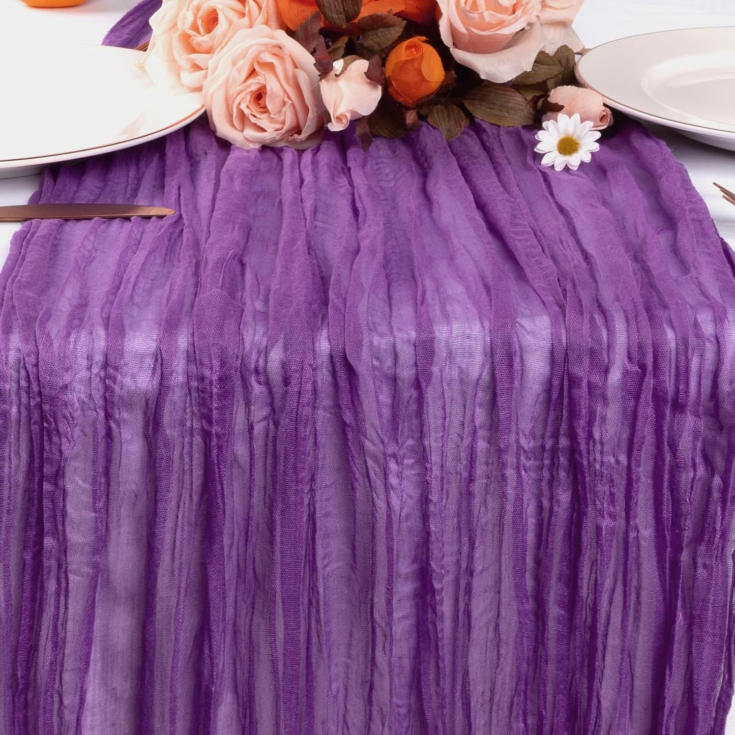 Cheesecloth Boho Gauze Table Runner (35" x 120") - 6 PACK