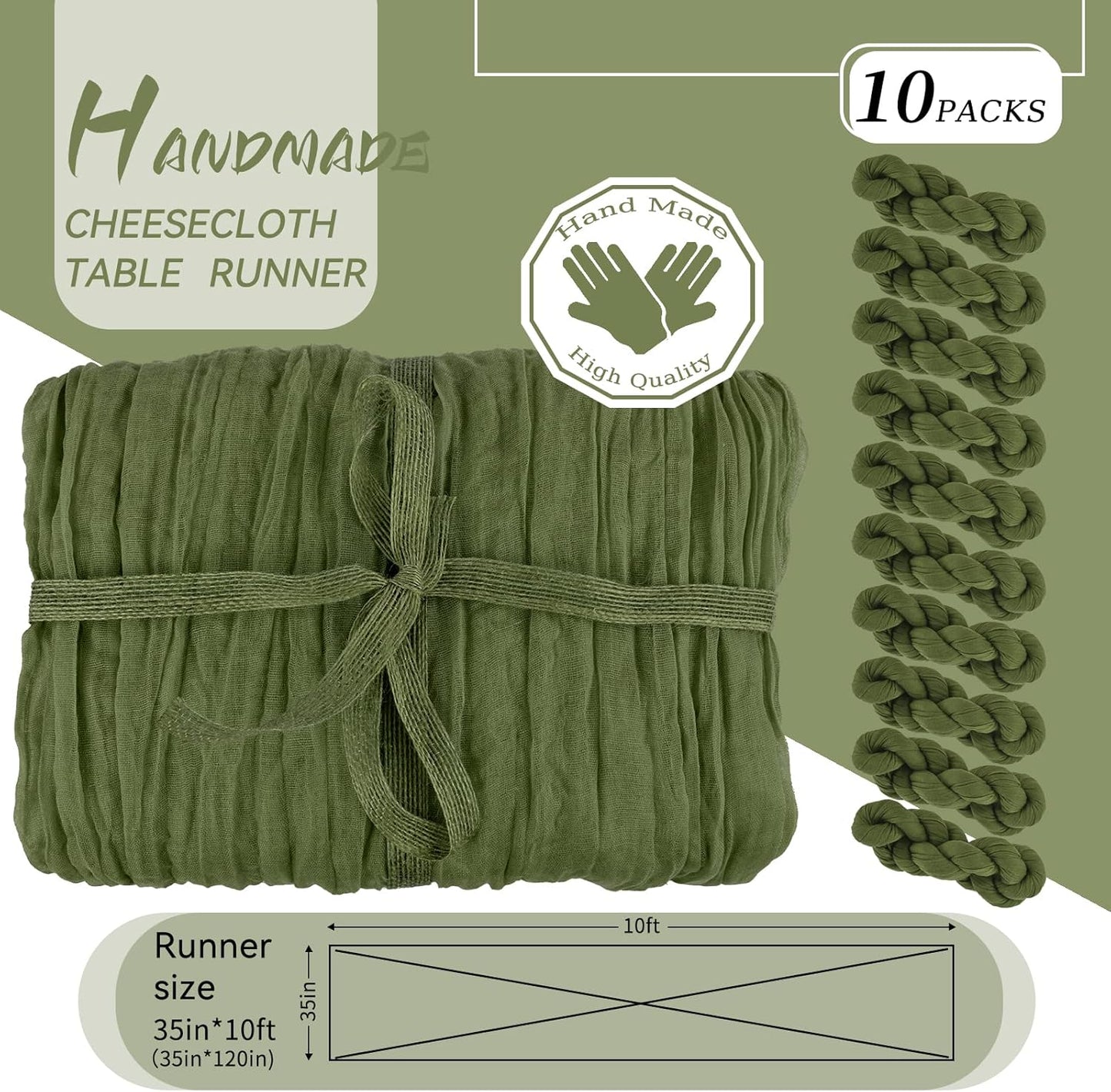 Cheesecloth Boho Gauze Table Runner (35" x 120") - 6 PACK