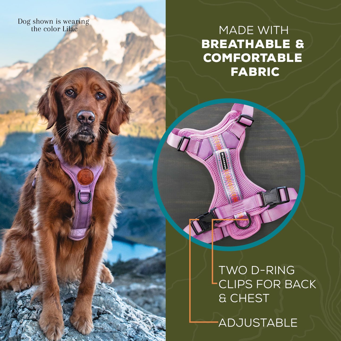 Wilderdog Lightweight Dog Harness with Reflective Straps