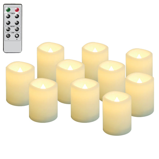 Votive Flameless Candles with Remote and Timer, Battery Operated Warm White Flickering (D1.5×H2)