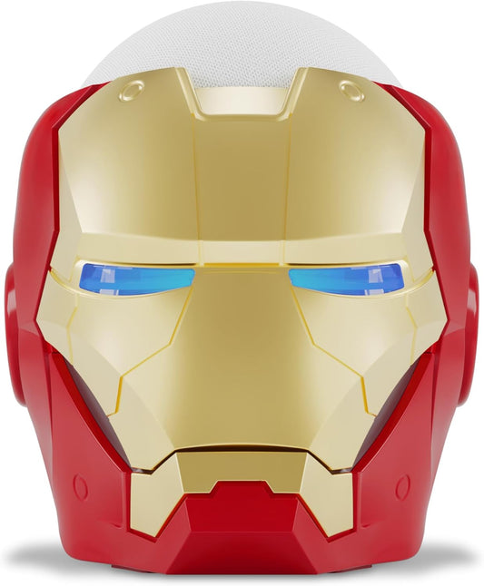 Echo Bundle: Echo Dot Deep Sea Blue and Limited Edition Marvel Iron Man Stand