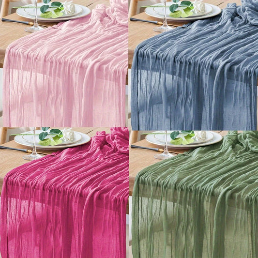 Cheesecloth Boho Gauze Table Runner (35" x 120") - 6 PACK